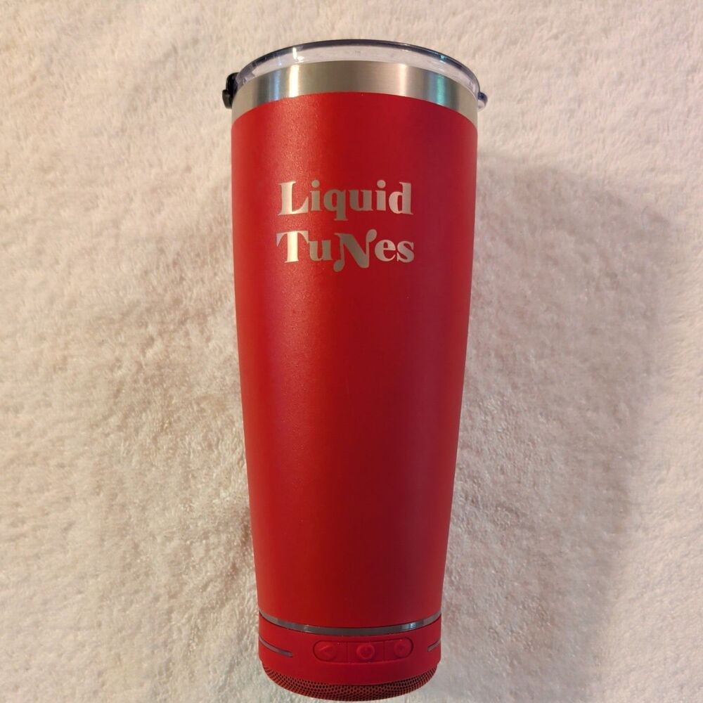 Bluetooth Speaker Tumbler Red by Liquid TuNes | Stainless Steel Thermal Mug